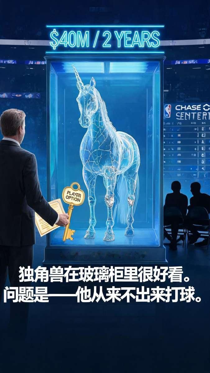 勇士花四千万，买了个豪华版问号。

问号叫波尔津吉斯。30岁，上赛季十五场。十一