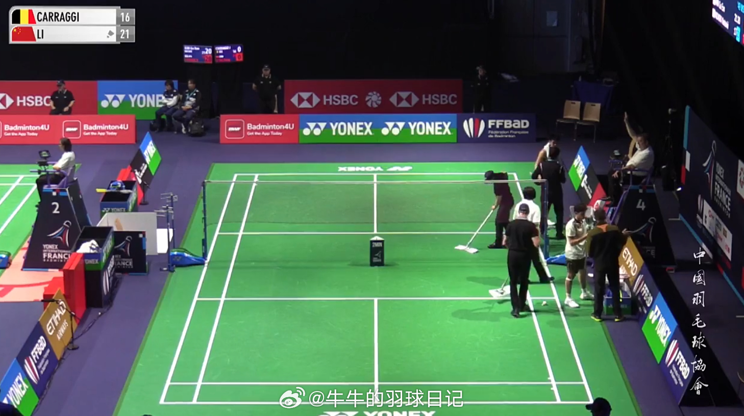 男单 1/8赛 朱利安 16-21 李诗沣 2025年法国羽毛球公开赛热点现场 