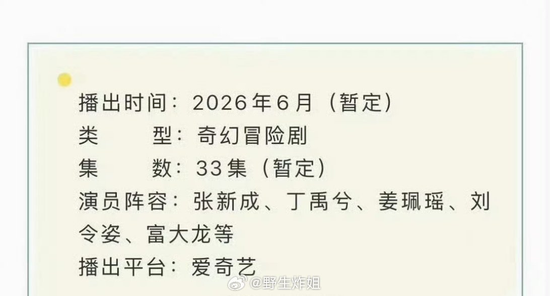 网传，丁禹兮跟张新成主演的《南部档案》将会在六月份上线，还是一部双男主剧啊，你期