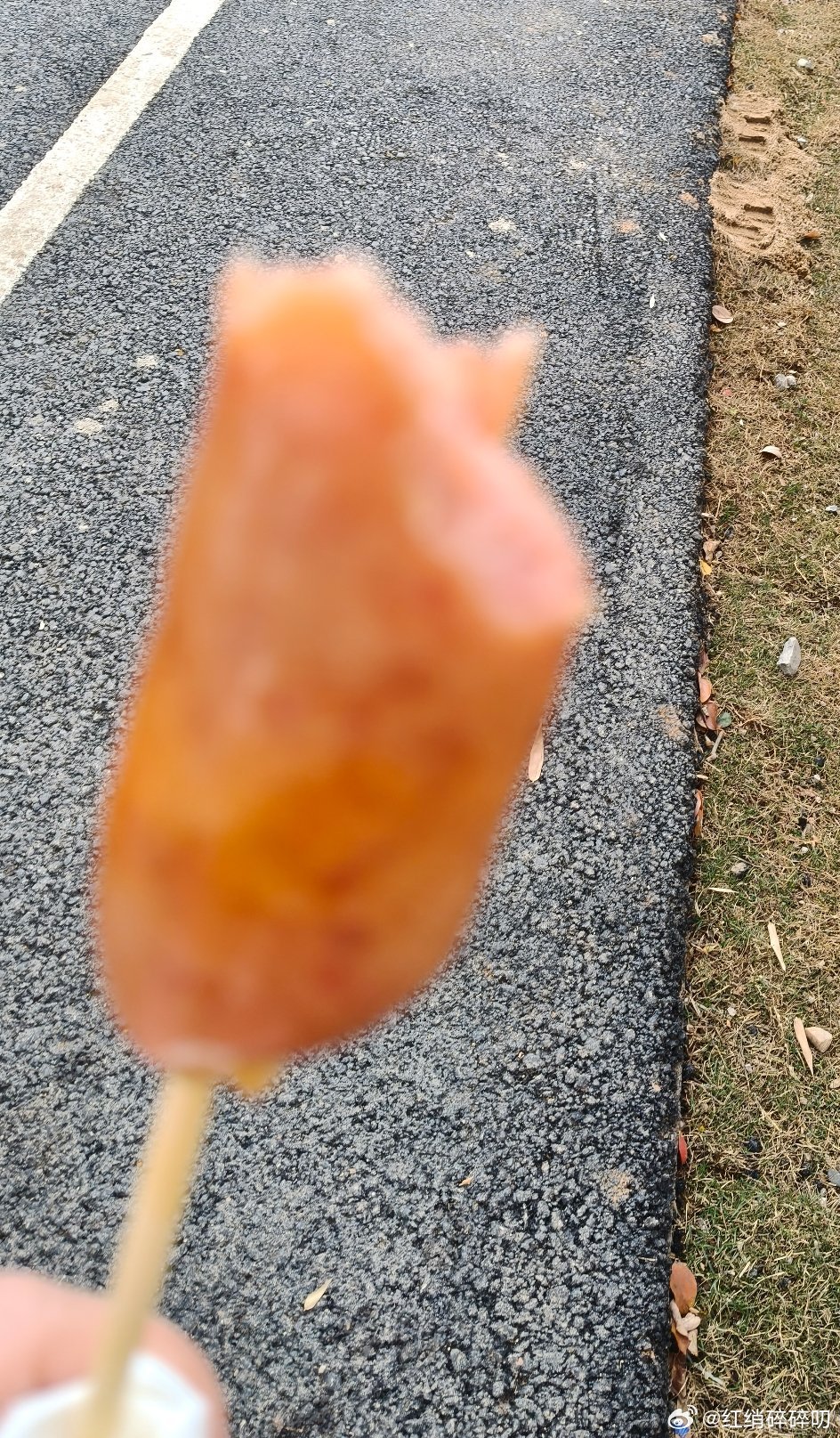 出差路上饿了，下车买根烤肠，一问六块钱，边吃边心痛中