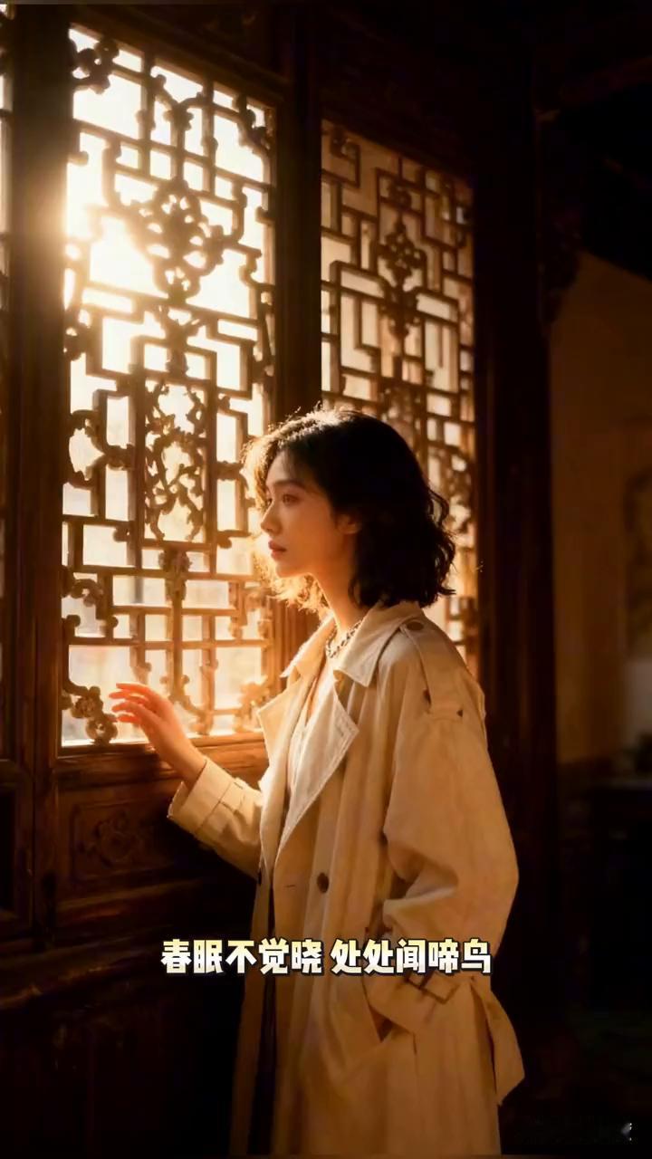 春眠不觉晓，处处闻啼鸟。
夜来风雨声，花落知多少。