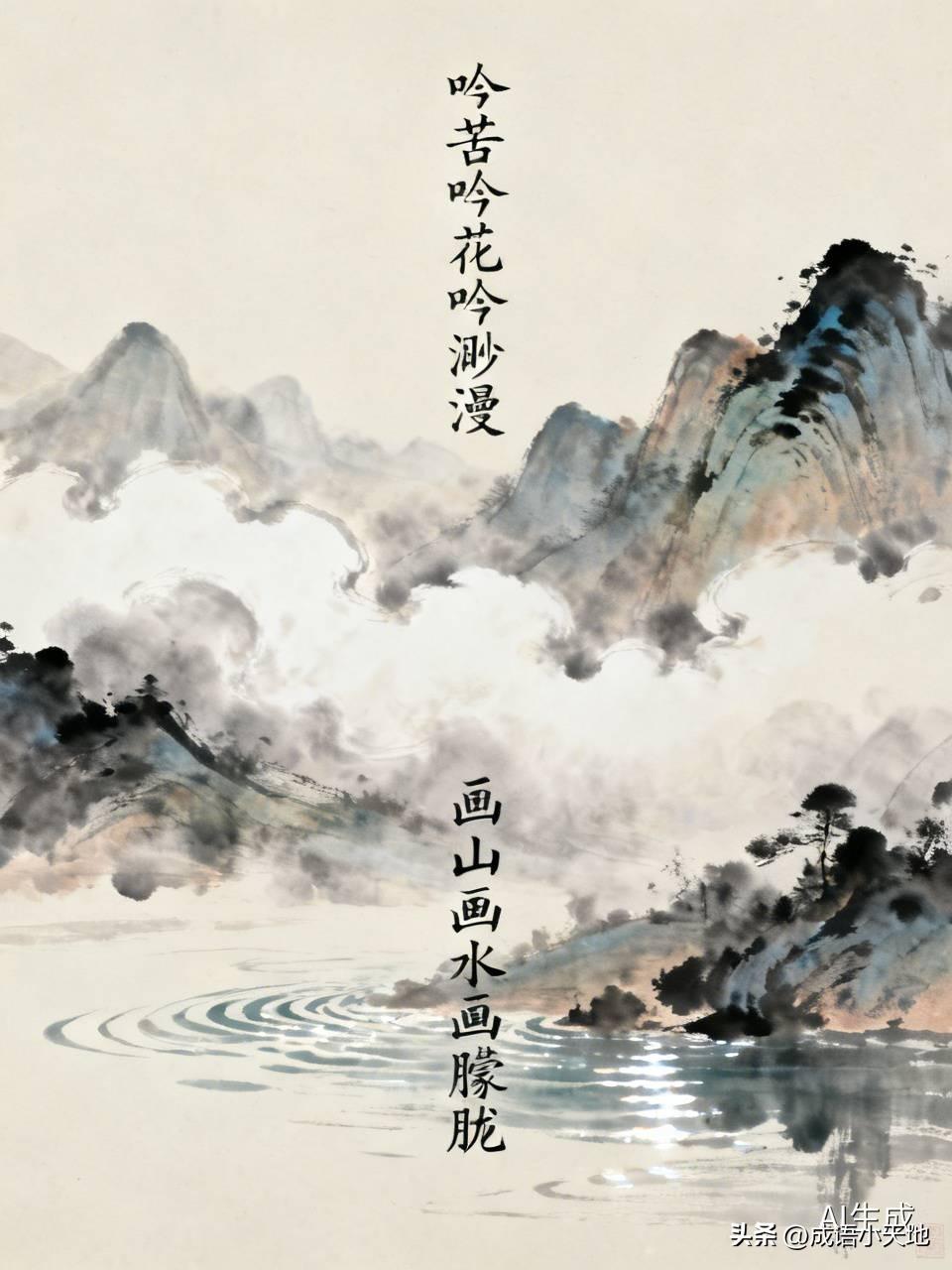 见“吟苦吟花吟渺漫”下联
我兴致顿起
“吟”字反复
后接异词
营造悠远意境
我试