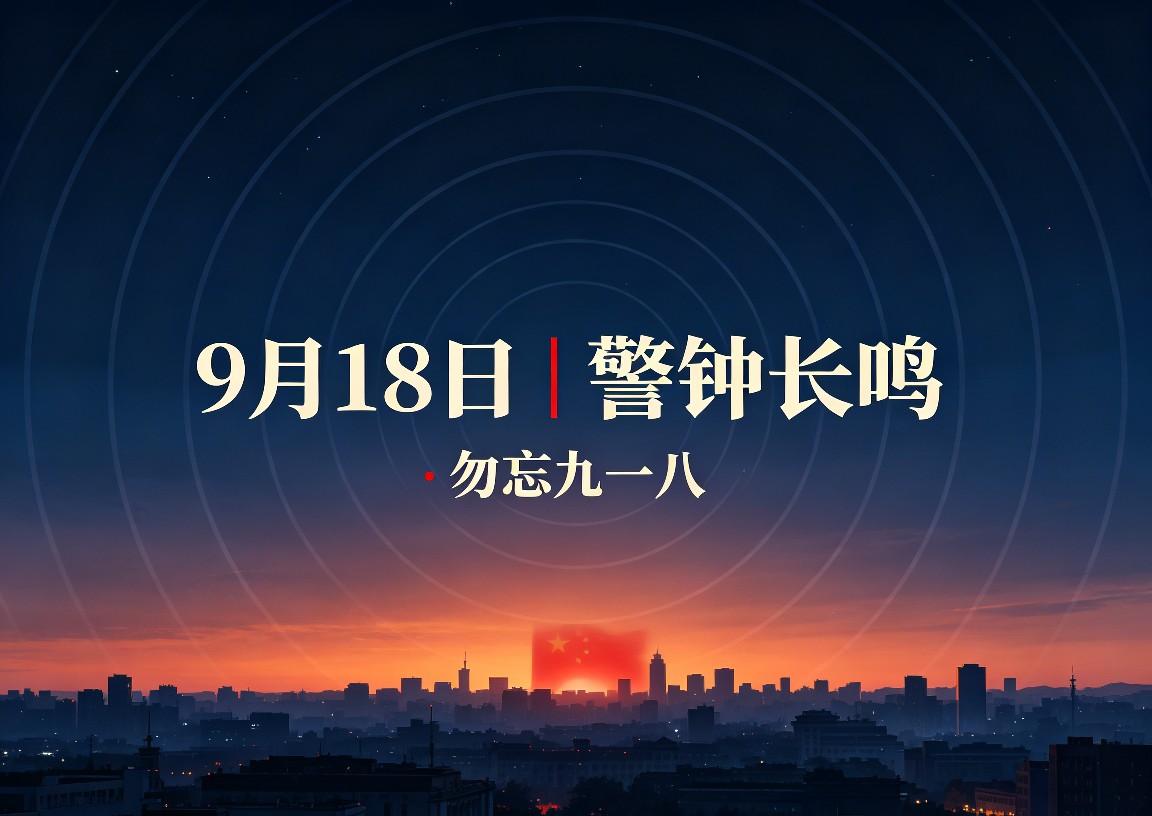 今天9月18日，历史上的今天：九一八事变，警钟长鸣，勿忘九一八
 
每年9月18