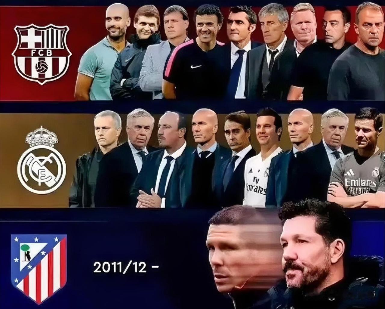 铁打的西蒙尼，流水的皇萨教练!

自从2011年西蒙尼担任马竞主教练以来，皇马已