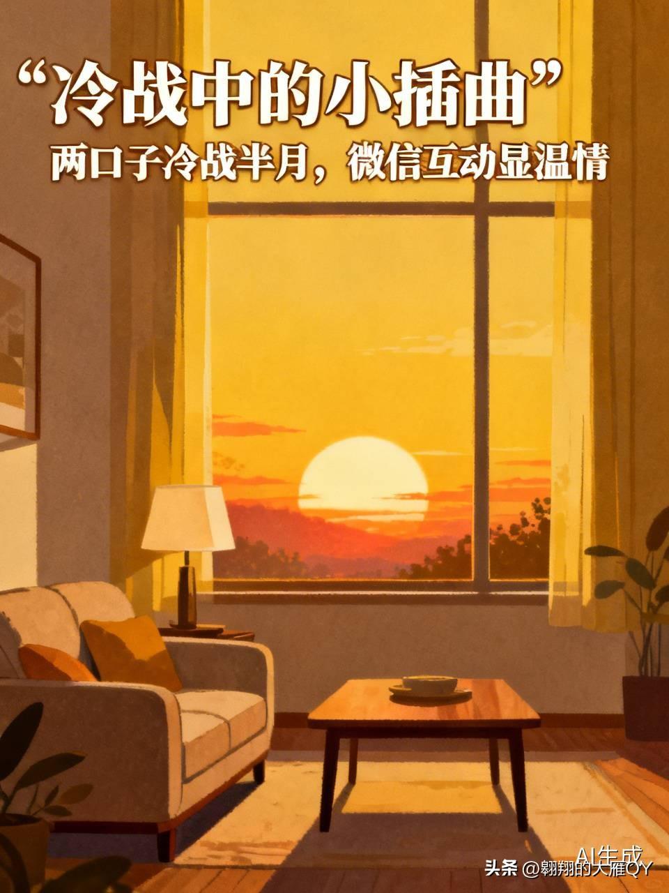 这小两口可太有意思了。
他俩在家冷战了大半个月，谁都不肯先低头服软。
有天晚上媳
