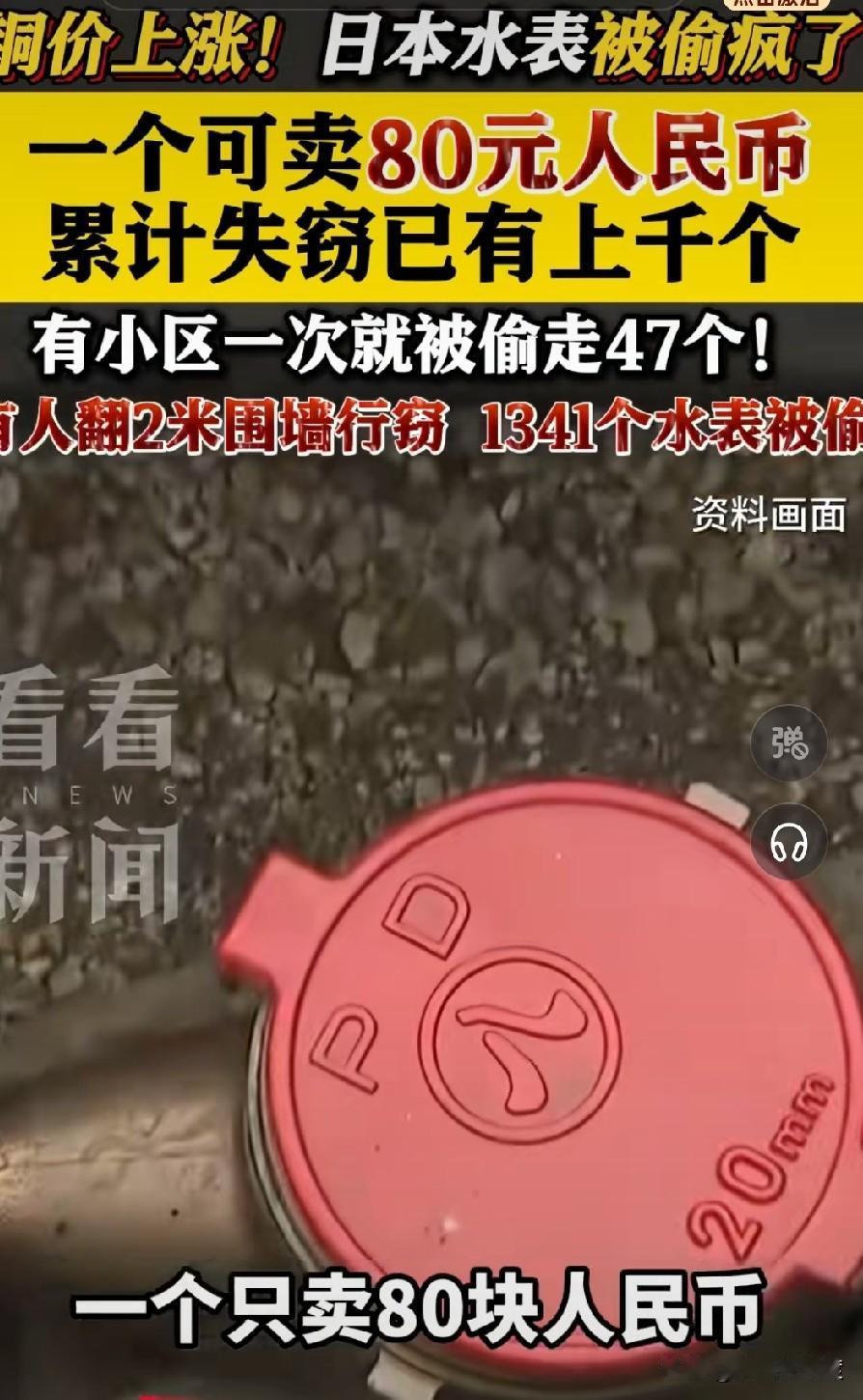 文明  和   素质呢？

铜价暴涨太离谱！日本水表都被小偷搬空了


 
国际