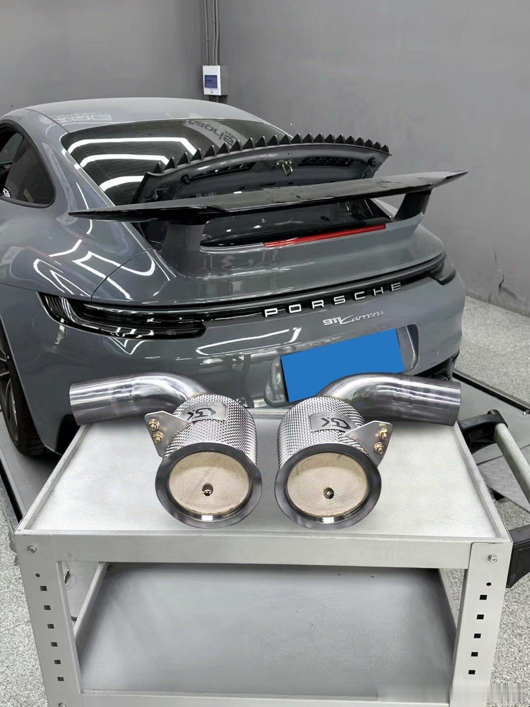 保时捷 992 3.0T 升级CSK隔热头段200目 ，单载体、不亮灯、实现声浪