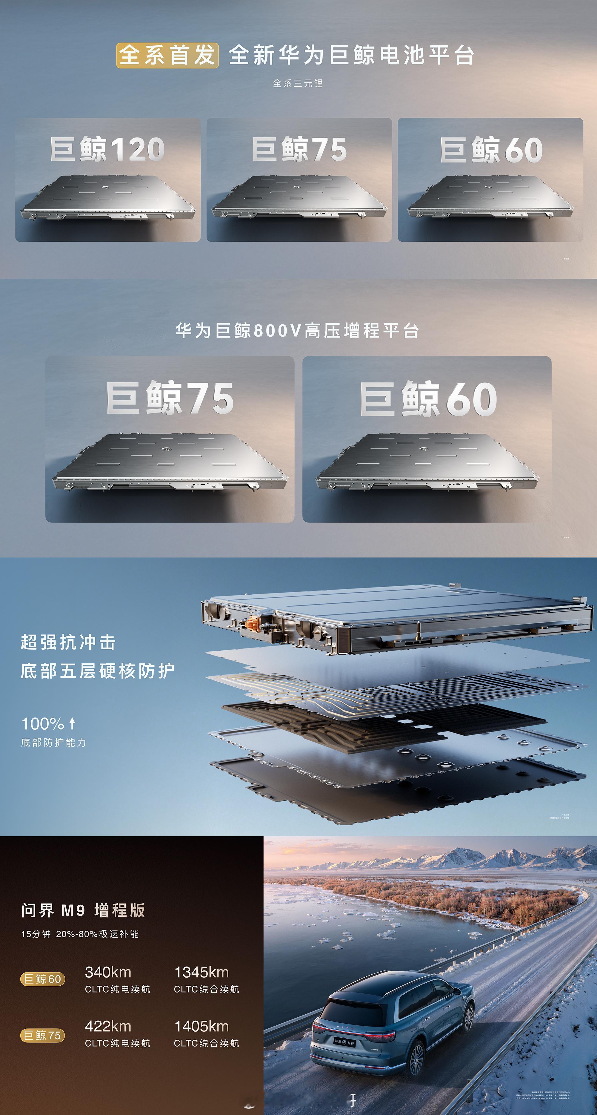 全新问界M9首发业界最高效电机 现在每一代更新都不是小修小补，是直接掀桌子，全新