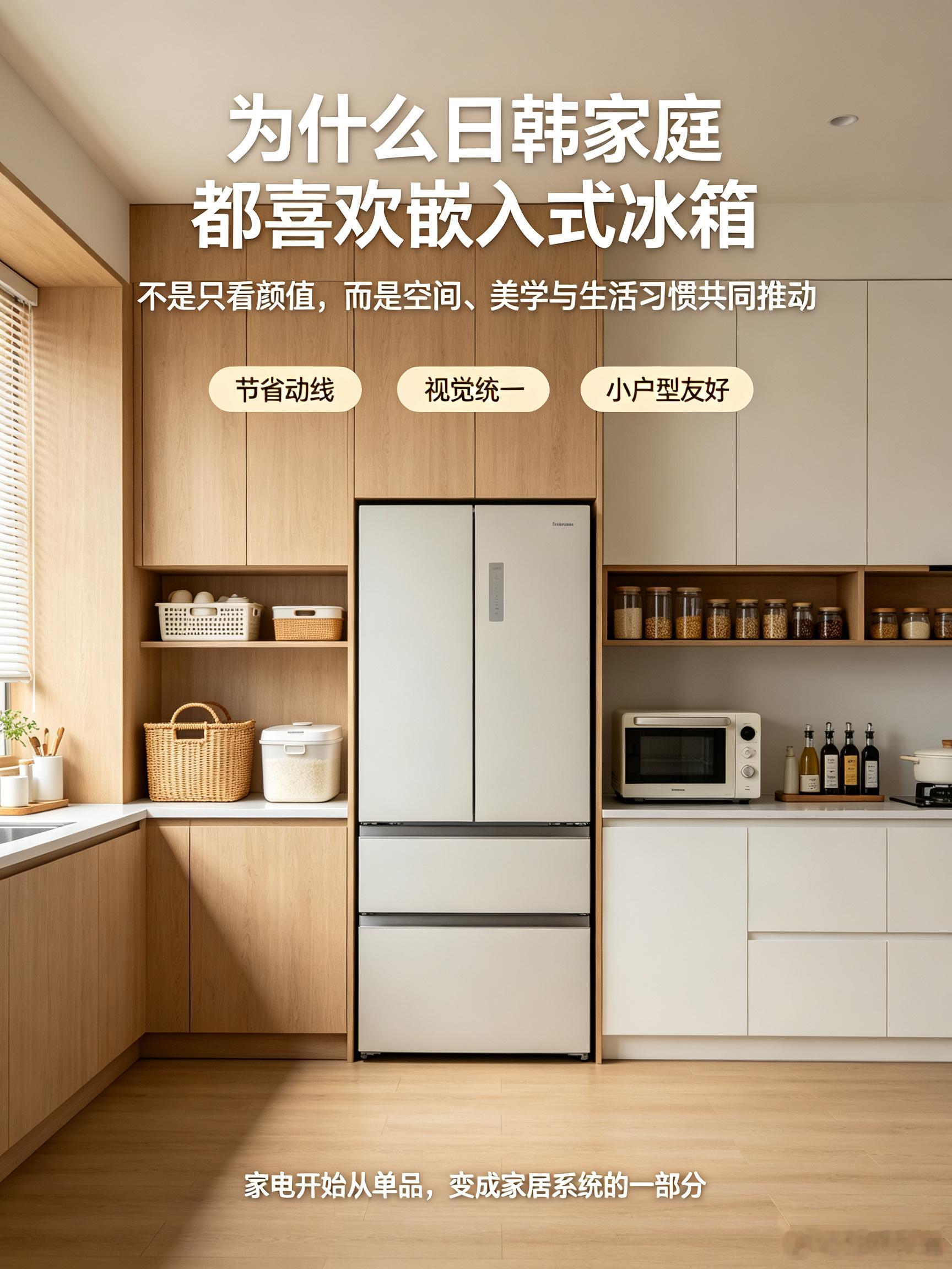 为什么日韩家庭都喜欢嵌入式冰箱嵌入式冰箱在日韩普及率高，不是因为日韩家庭更“高级