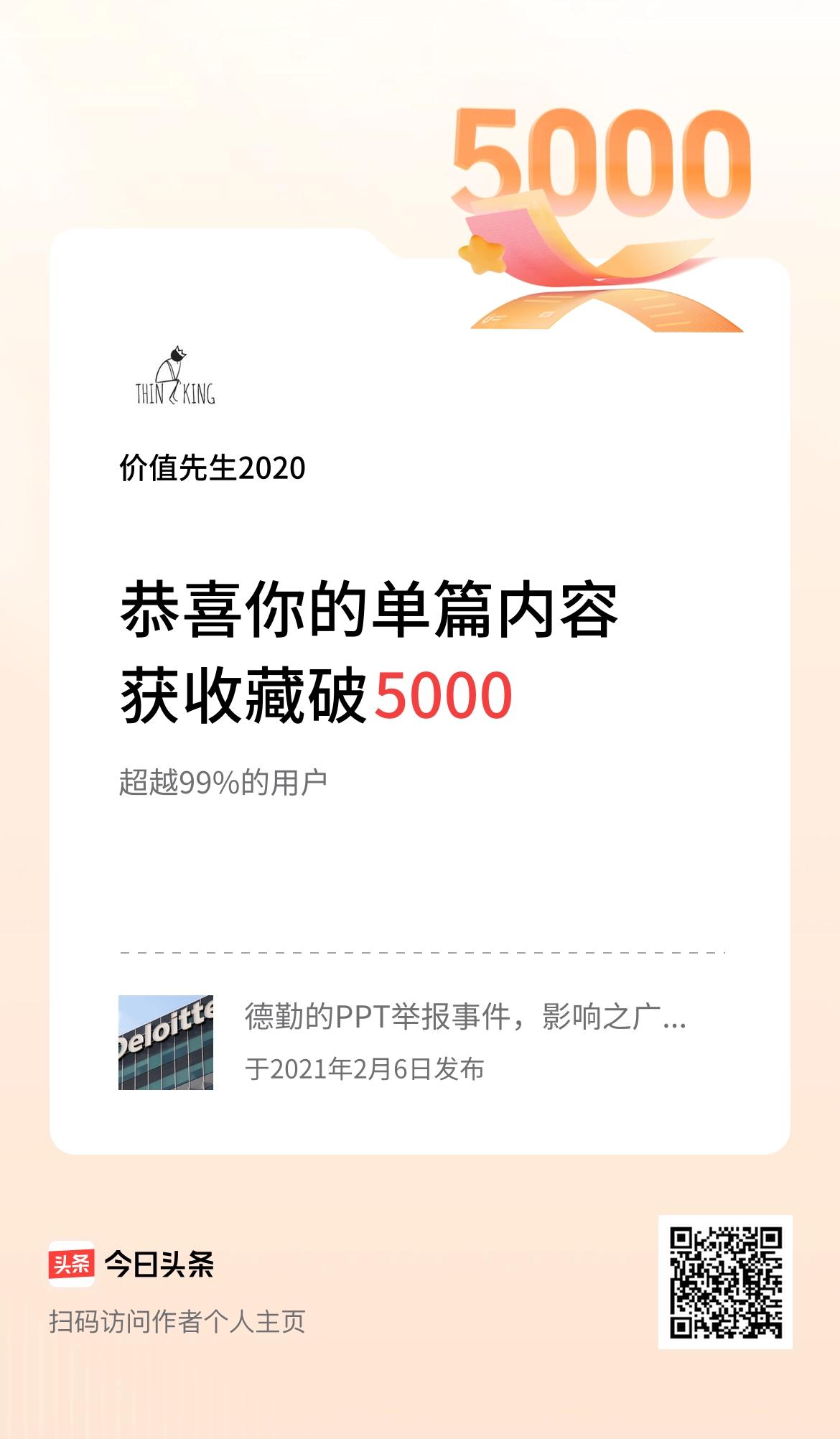 单篇内容获收藏量破5000啦！