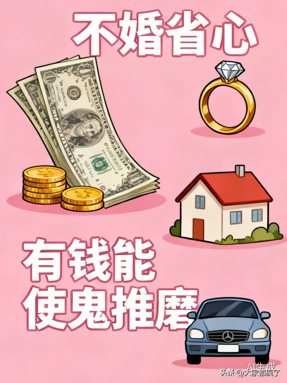 如今不少年轻人都不太愿意结婚，不结婚图个省心，省得惹麻烦。男人嘛，要是有钱，过好
