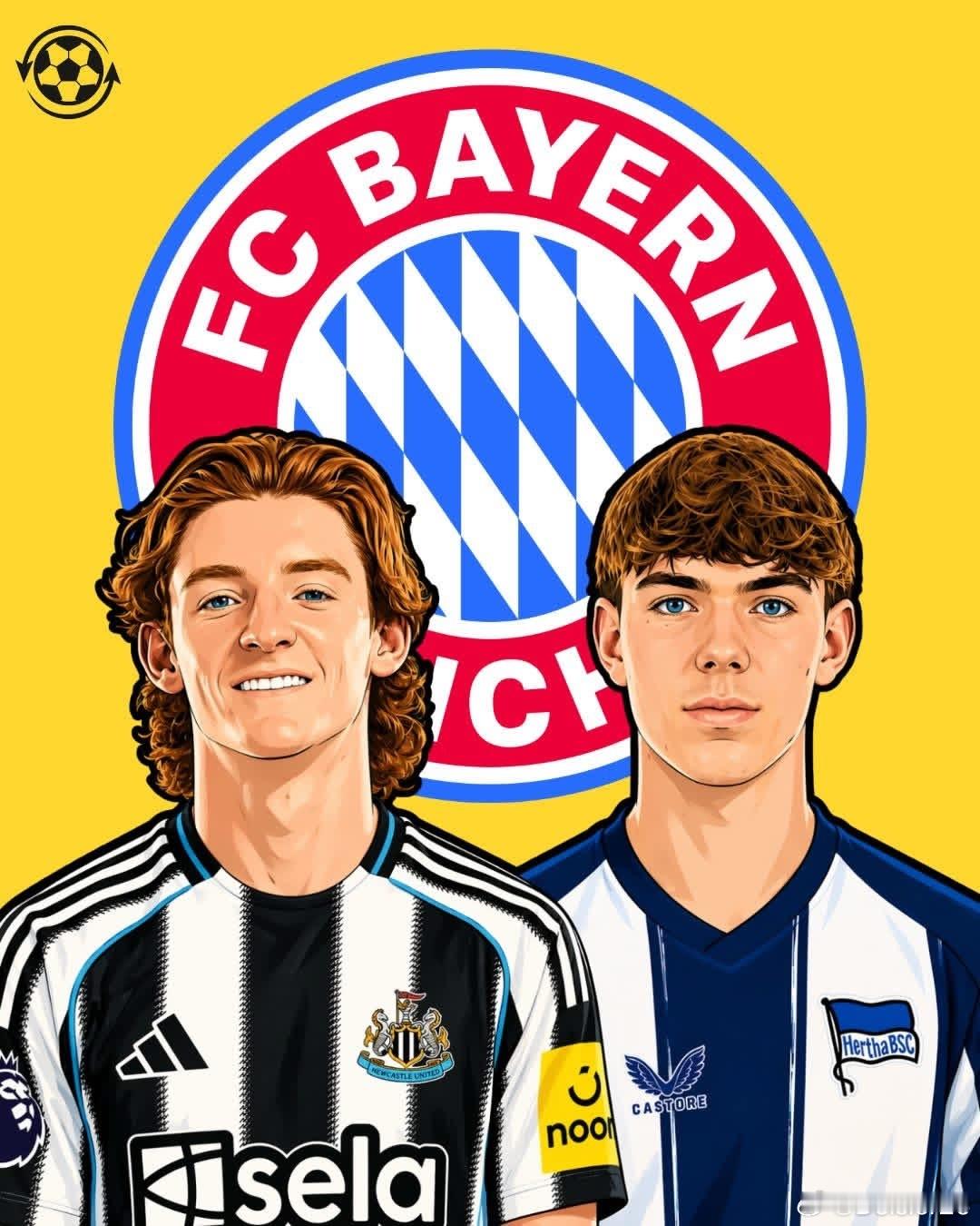 🚨拜仁慕尼黑正著力在今夏簽下兩名球員——紐卡斯爾聯邊鋒安東尼·戈登和柏林赫塔防