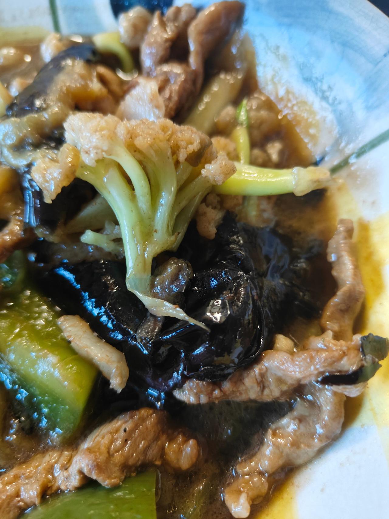 🍚酱汁裹着肉丝跳舞💃，茄子软得像云朵☁️，这一口下去，乡愁都化在饭里了～