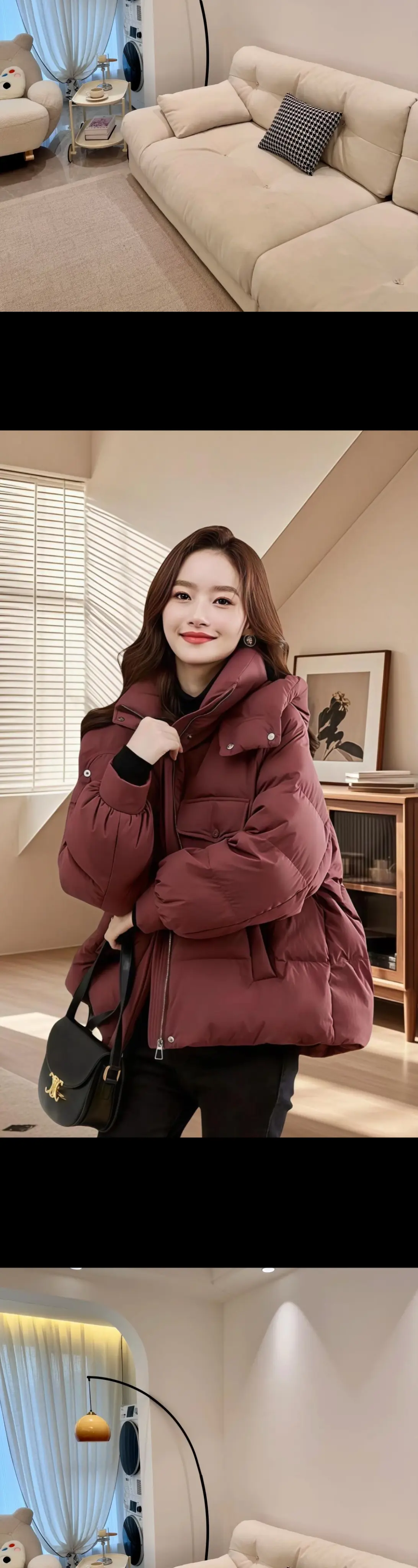 韩版中长连帽棉服，冬日的温暖与时尚担当   它那韩版独有的版型，自带一...