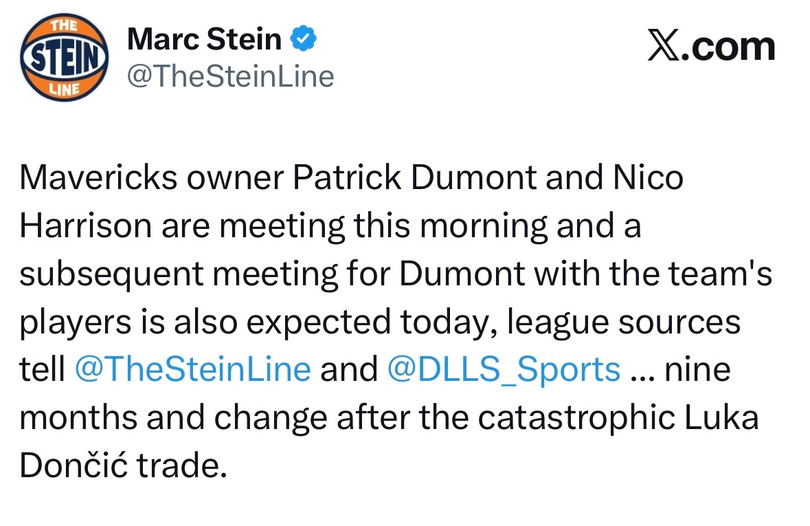 独行侠老板预计今日还将会和球队球员会面 