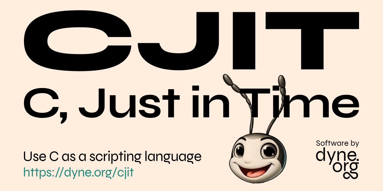 CJIT，一个基于tinyCC的C语言即时解释器，能够将C代码编译到内存中并实时