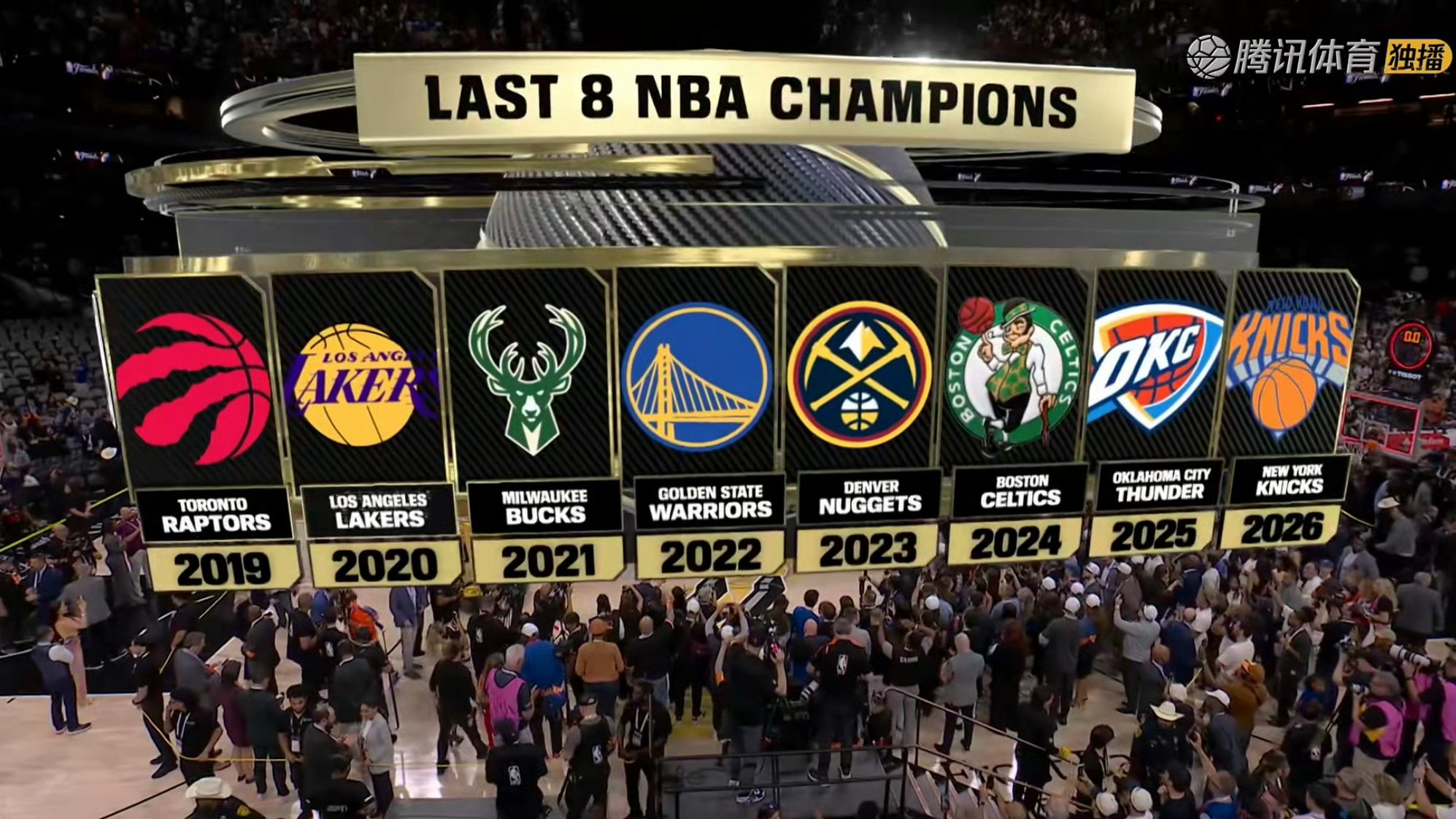 NBA近8个赛季8支不同的总冠军球队东部球队4次西部球队4次NBA目前的格局很难