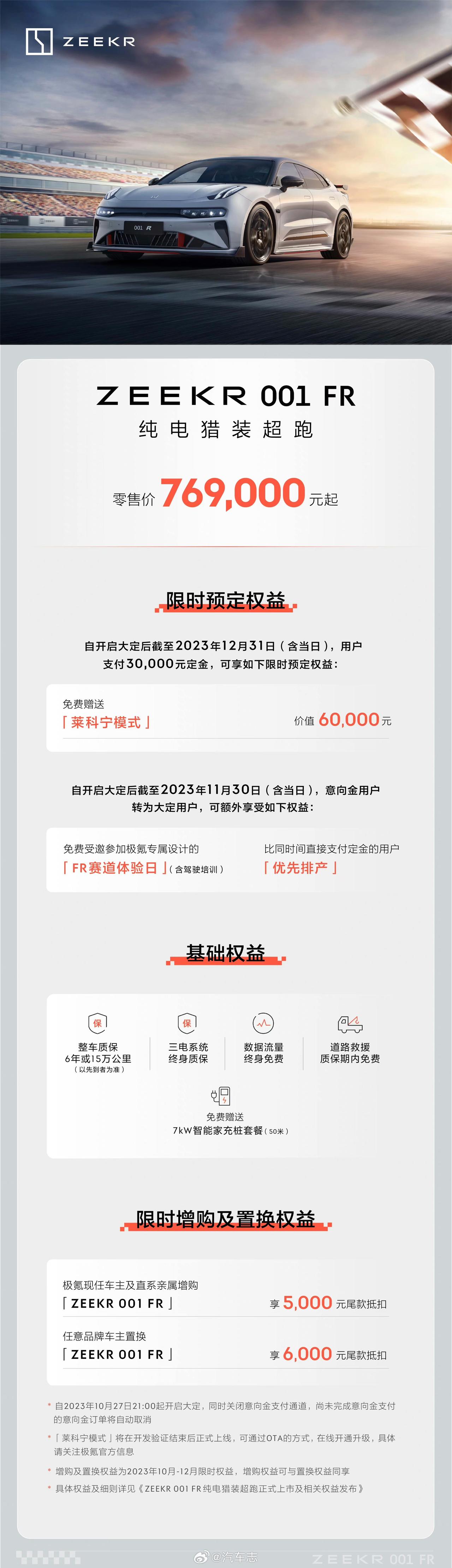 极氪001 FR价格出来了，零售价76.9万起！
大伙们觉得这个价格怎样？[吐舌
