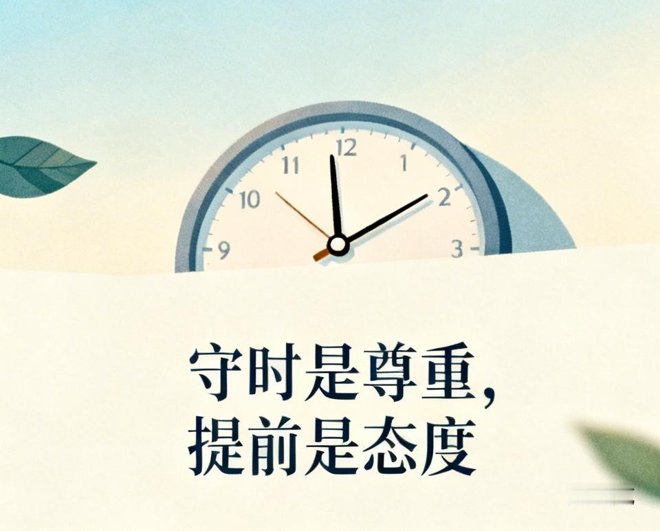 【守时不是刻板，而是尊重；提前不是多余，而是态度；无论在哪上班，守住时间，就是守