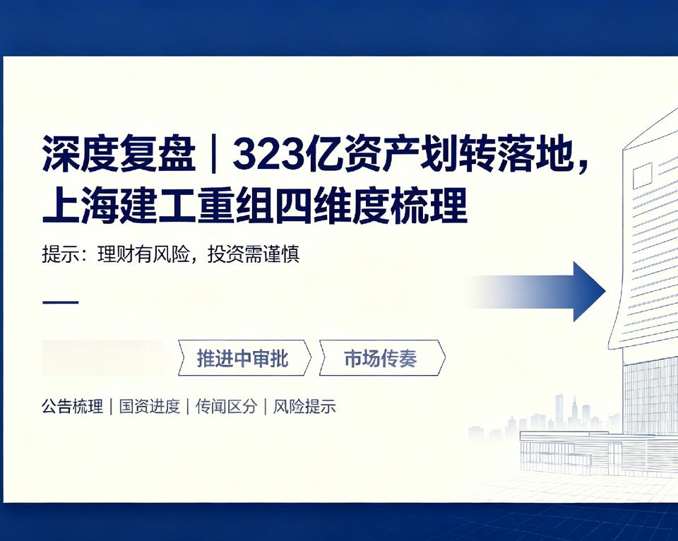 深度复盘｜323亿资产划转落地，上海建工重组四维度完整梳理
 
提示：理财有风险