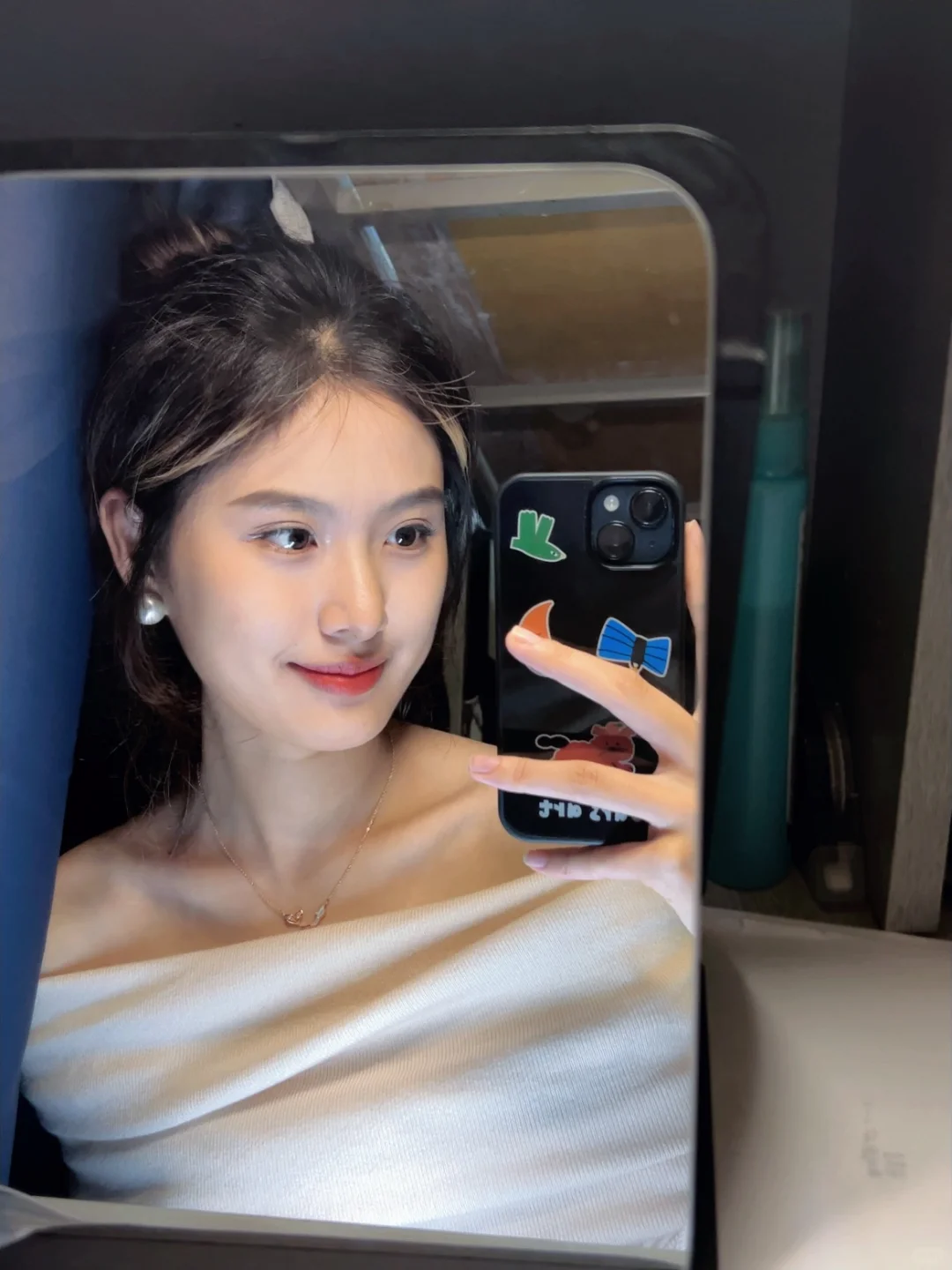 珍珠耳钉简直就是方圆脸的天菜