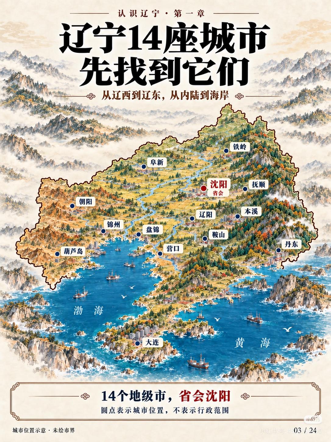辽宁有山有水有平原，还濒临渤海和黄海，真是一个风水宝地。