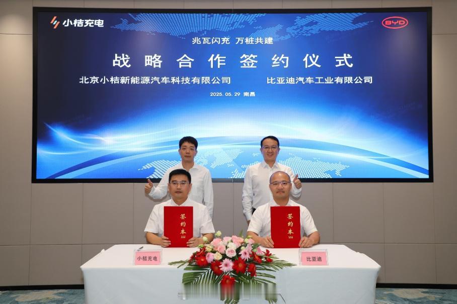 啊？比亚迪又闷声干大事啦，直接和小桔充电一起建 10000 座兆瓦闪充站！而且不