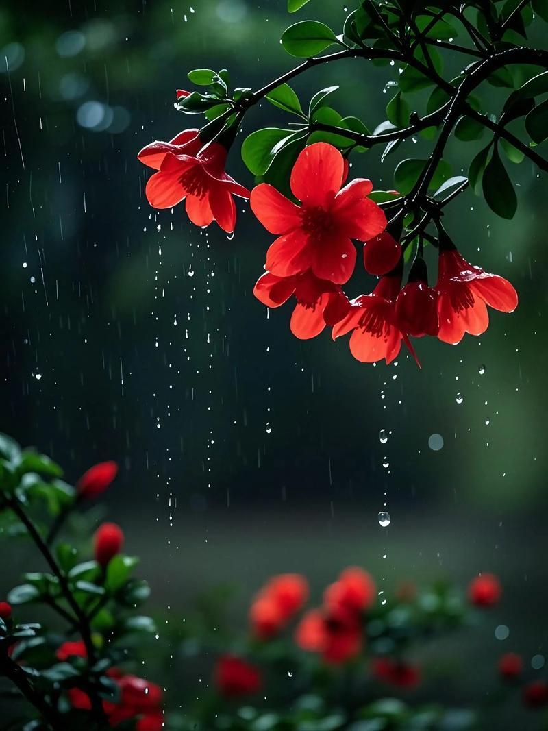 下联：花红信雨浇。

（图片来自网络）