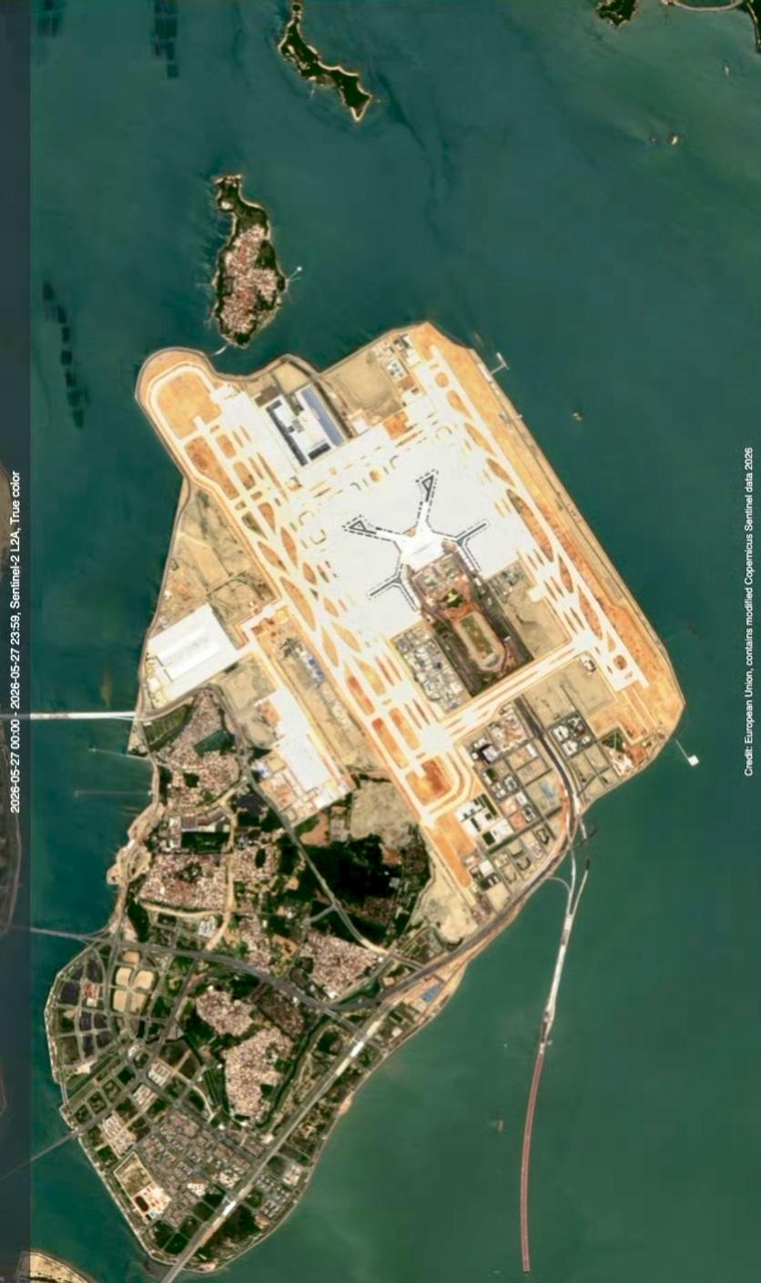 厦门翔安机场最近高清卫星图（5.27）