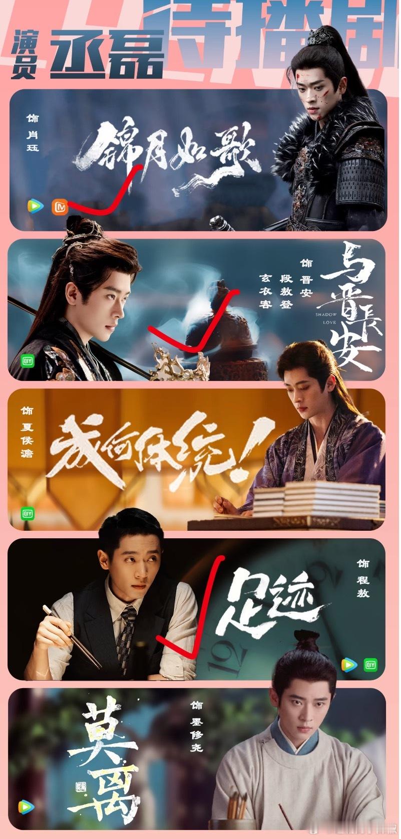 丞磊有点惨，拍了一年的三部剧，下半年可能全播完😺女将星🐧定了8月，与晋长安?