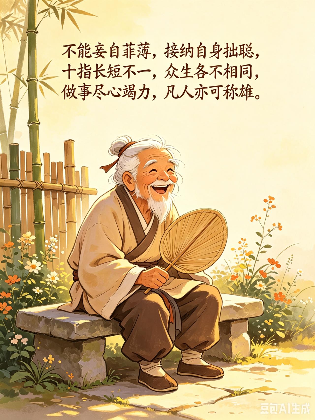 小故事
  接  纳

话说一位老农，
挑着两只木桶，
村外井里挑水，
一桶有细