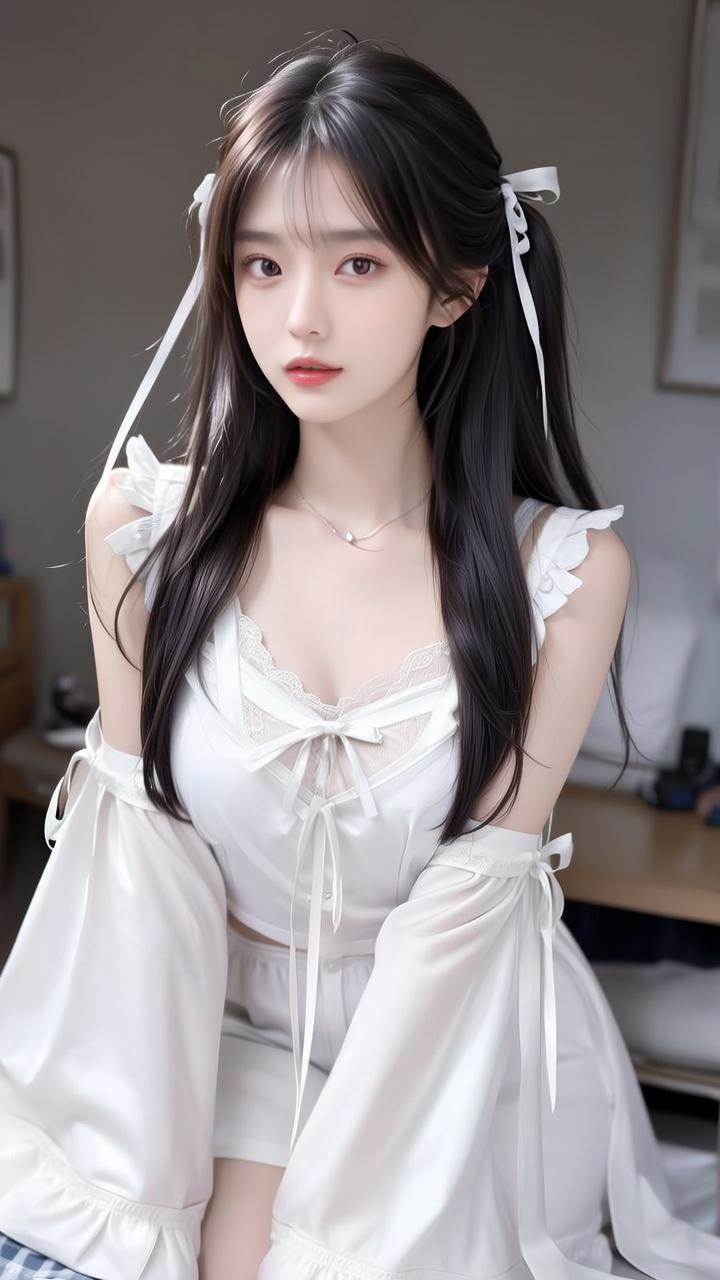 温柔甜美的日系少女风，梦幻的白色连衣裙，让人心动不已！💖✨