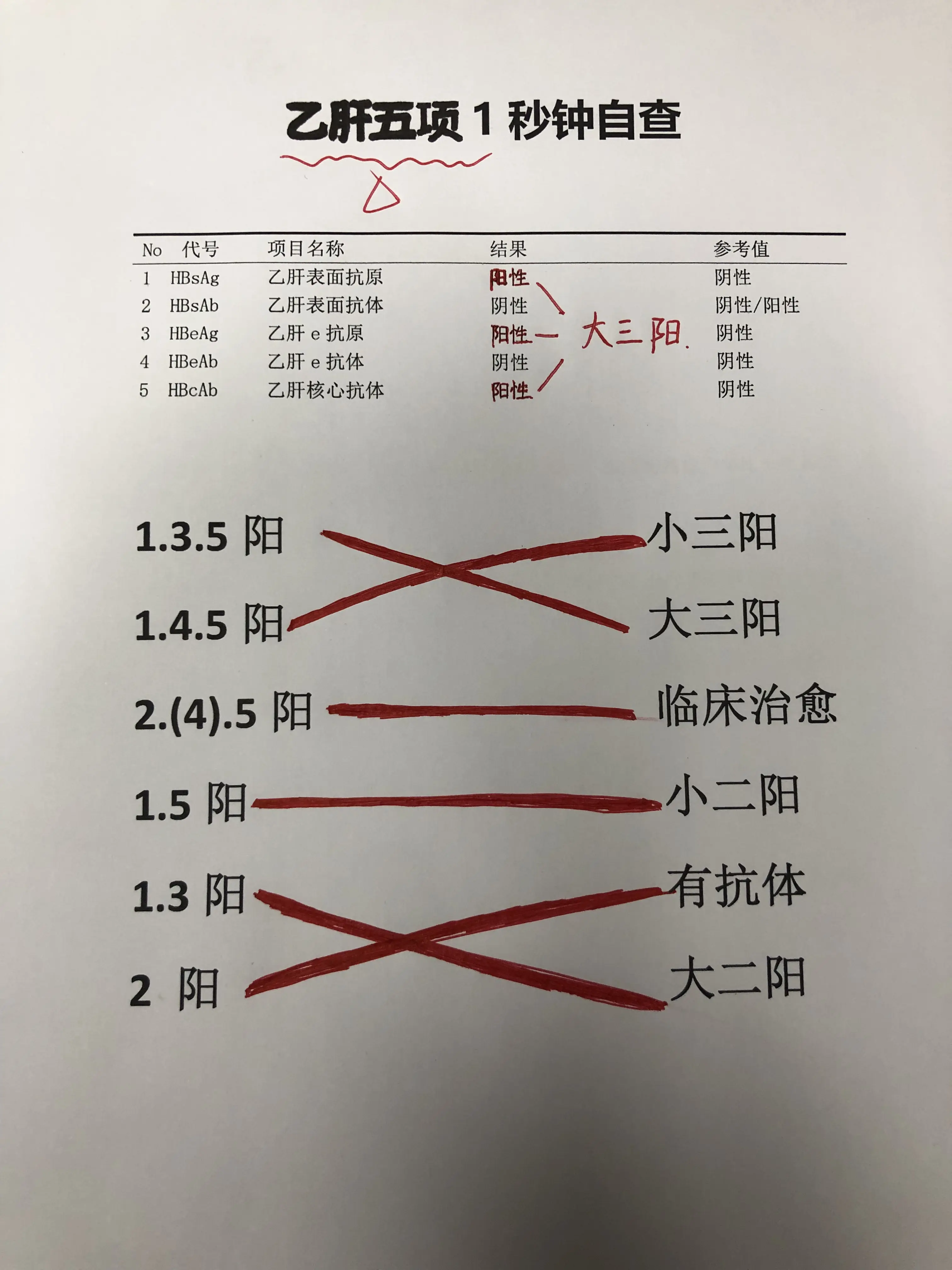 乙肝五项 大三阳 小三阳 健康科普 肝病教授陈士俊