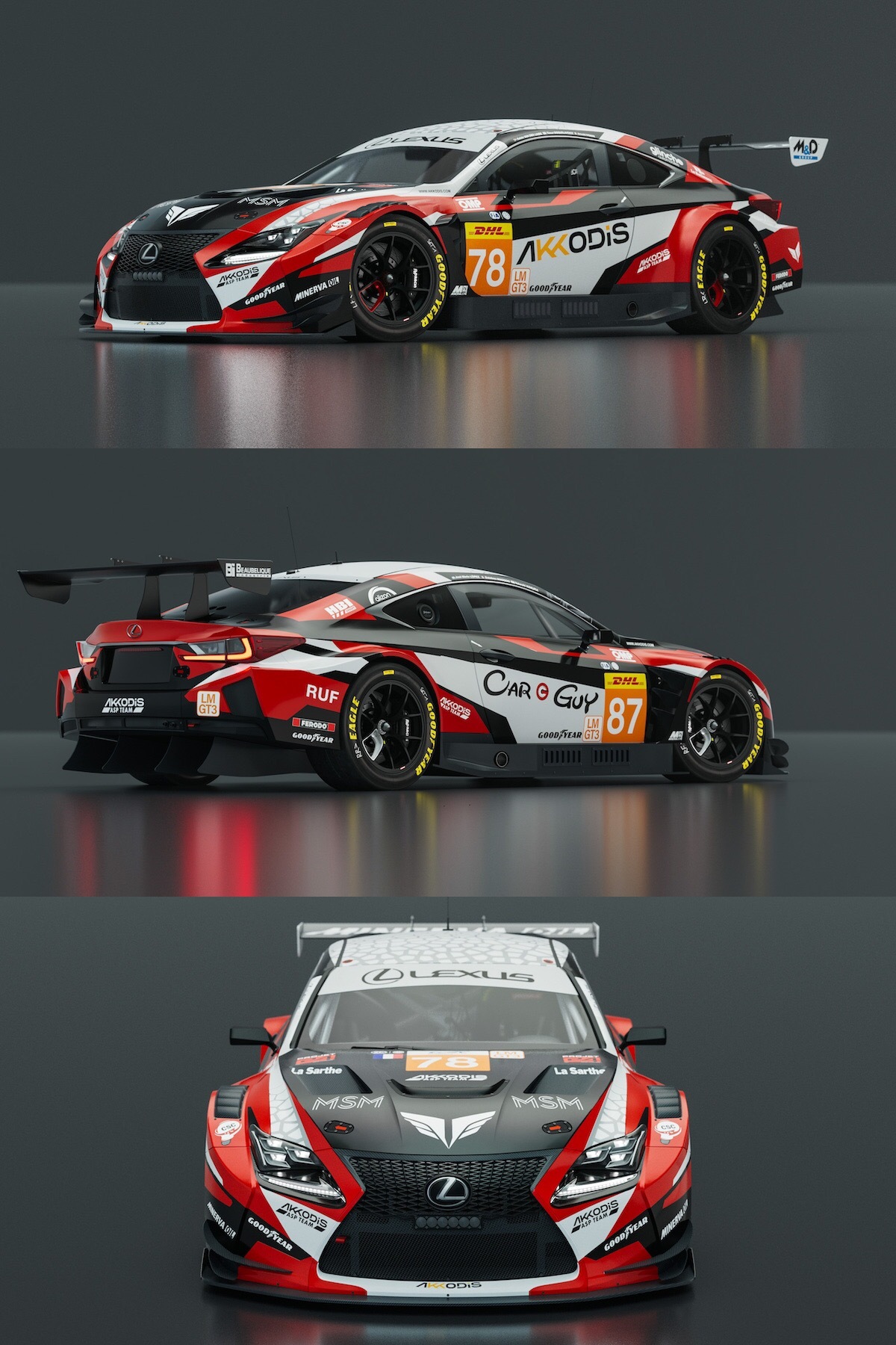 Akkodis ASP公布了2024#WEC#雷克萨斯RC F GT3 EVO的