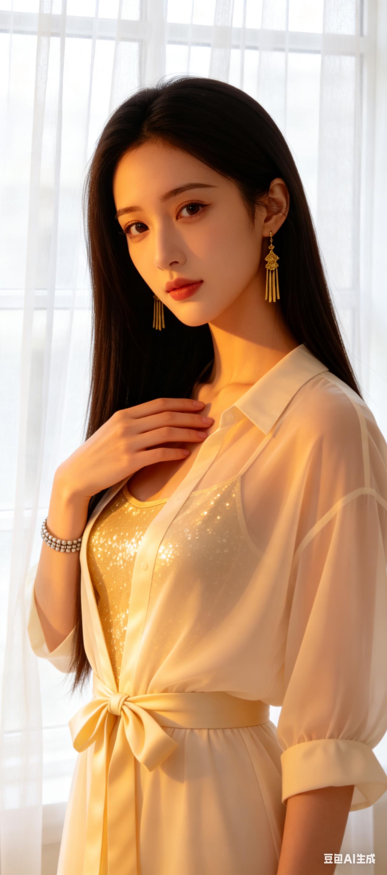 温柔时光，金色闪耀的优雅穿搭