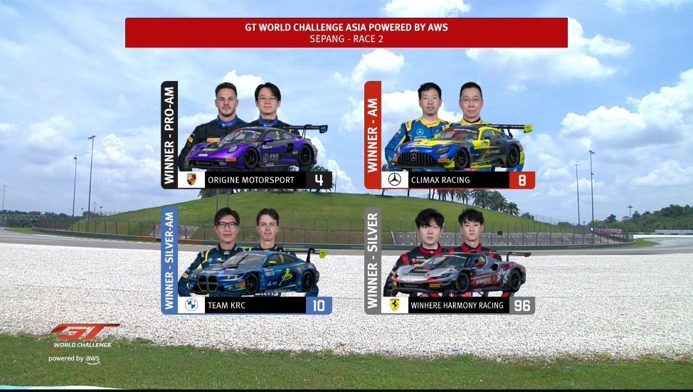 2026赛季GT World Challenge Asia马来西亚🇲🇾雪邦 