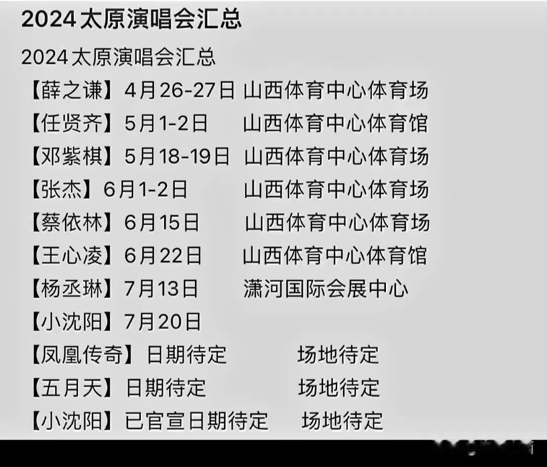 太原的演唱会今年真是不少！随着去年周杰伦太原演唱会的成功，大批明星都想来太原分一