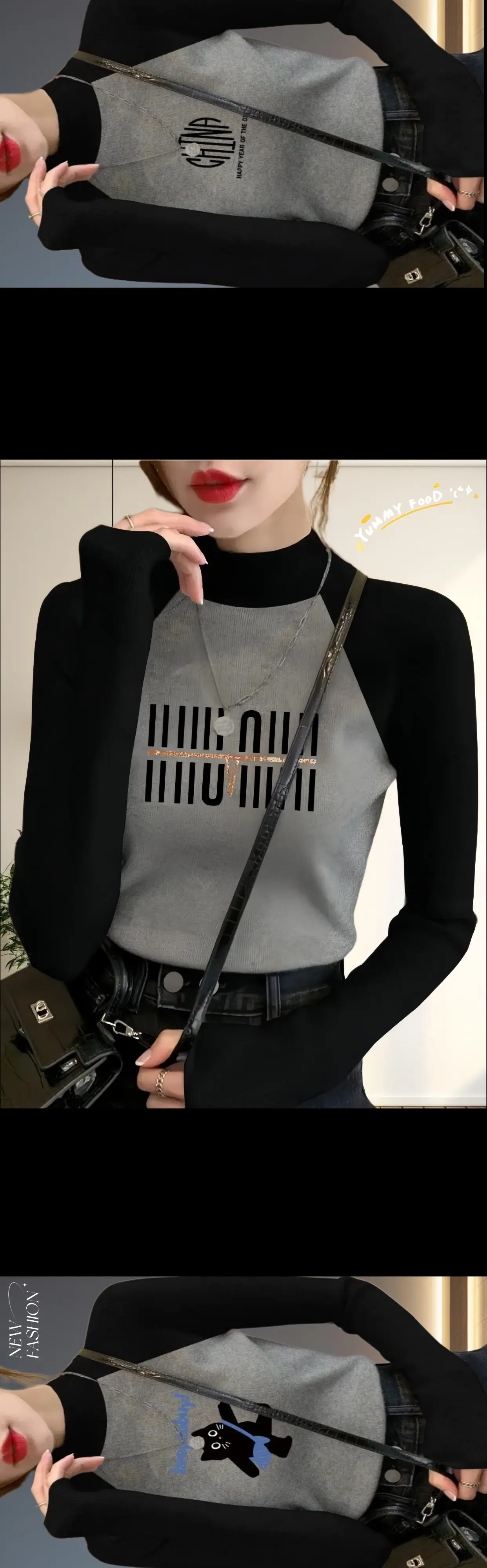 姐妹们～秋冬必备的中高领德绒打底衫，上身显瘦，百搭舒适又保暖，擦肩袖的...