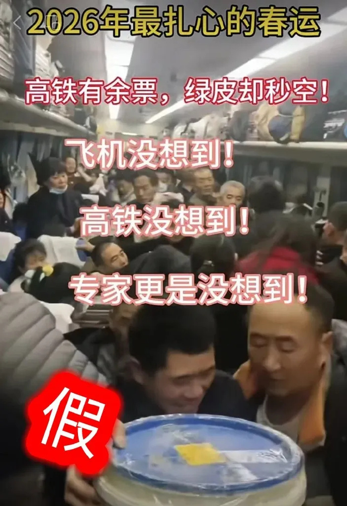 国铁集团辟谣春运绿皮车严重超员视频【国铁集团：网传2026年春运绿皮车严重超员视