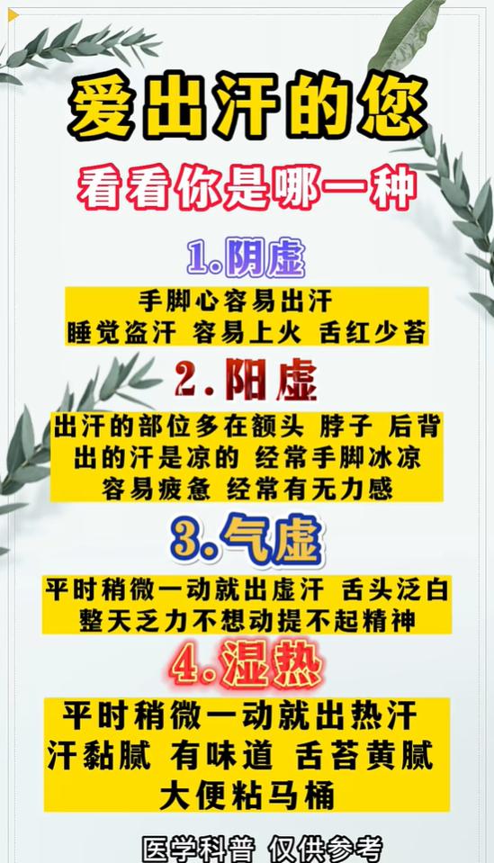 动不动就出汗？看看你是哪种情况？