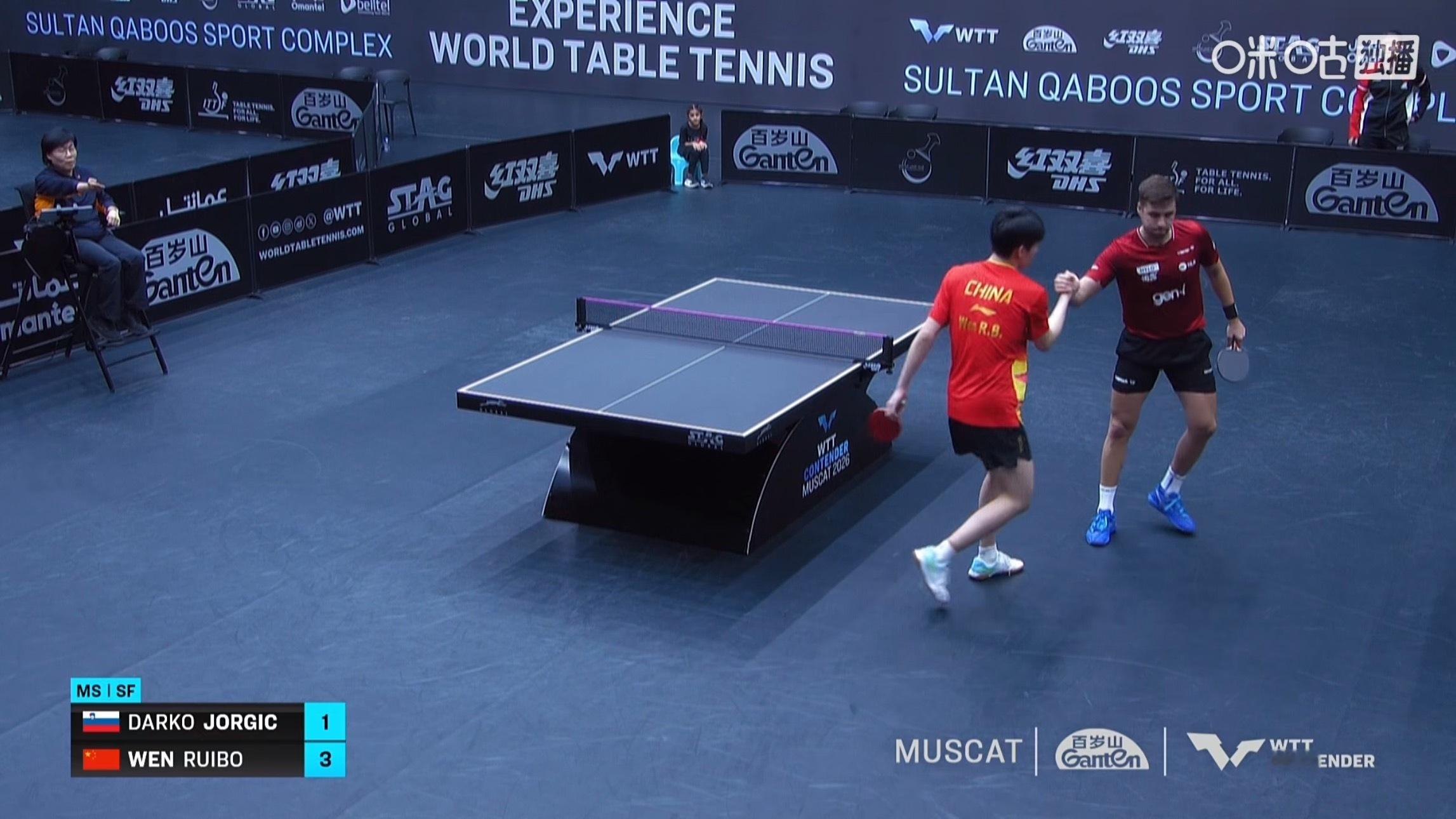 温瑞博3比1约奇克(11-4，10-12，11-8，11-7)晋级WTT常规挑战