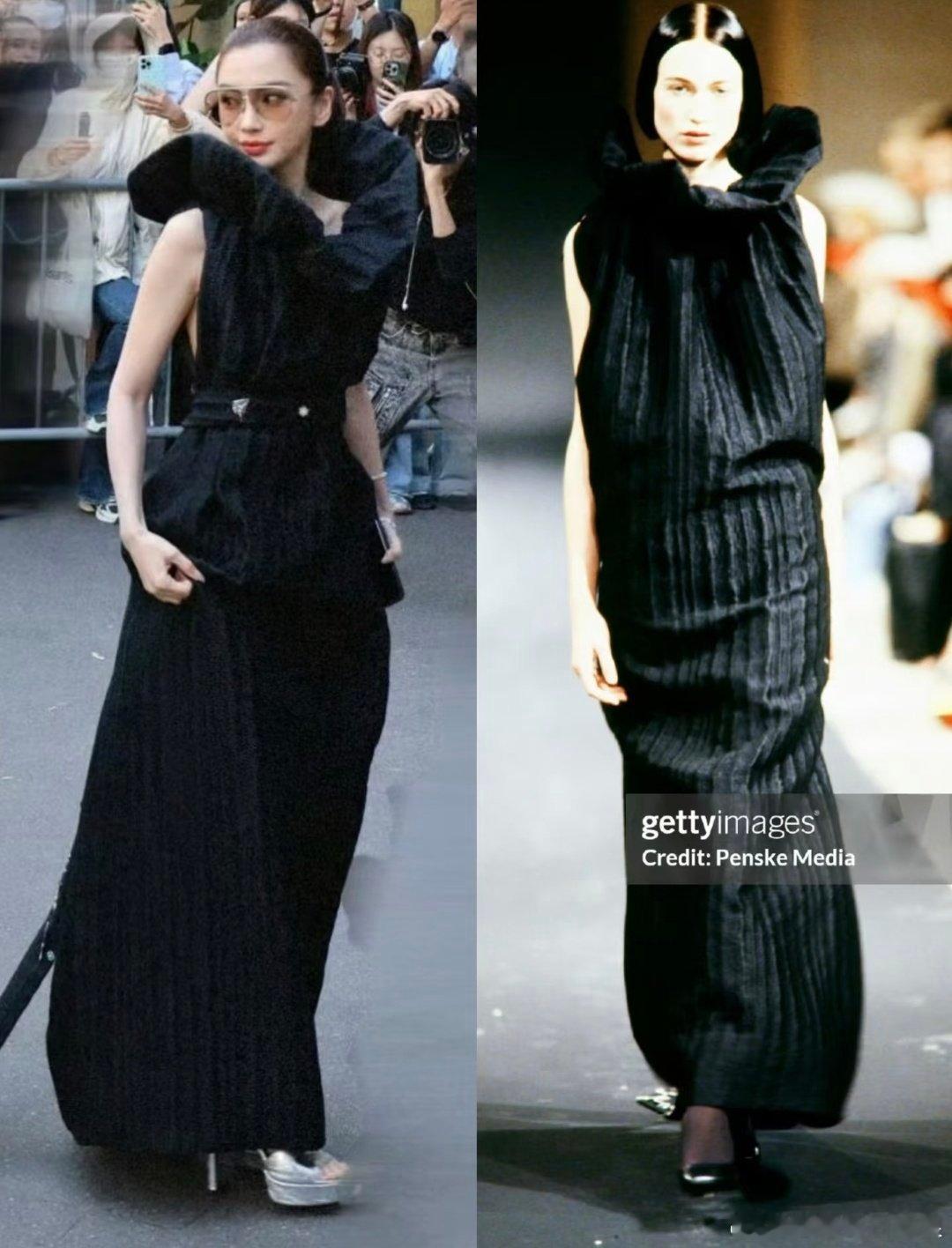 Angelababy杨颖巴黎时装周第三场，穿的是Viktor＆Rolf 1998