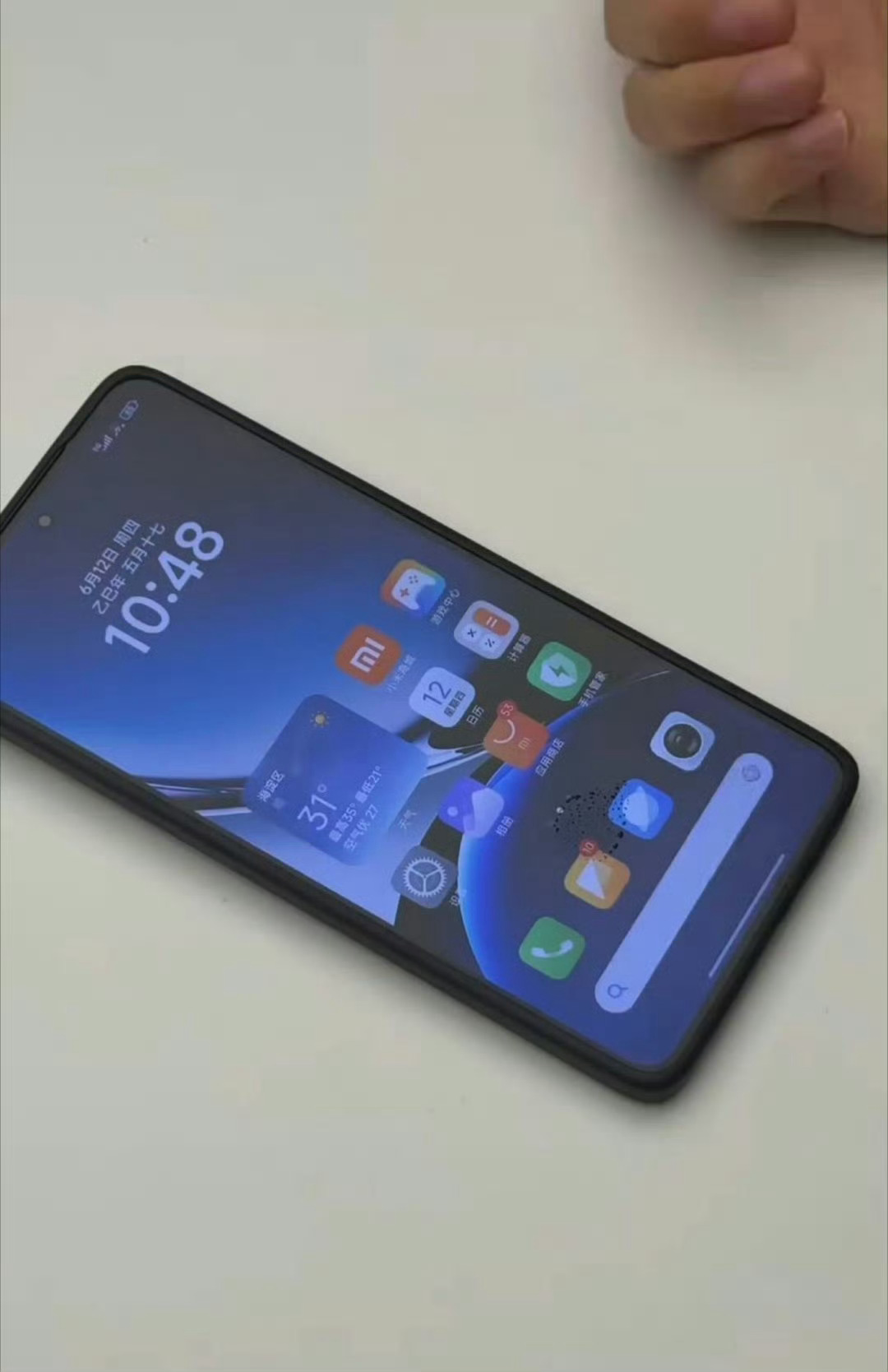 K80至尊版正面，超声波指纹解锁[笑而不语] ​​​