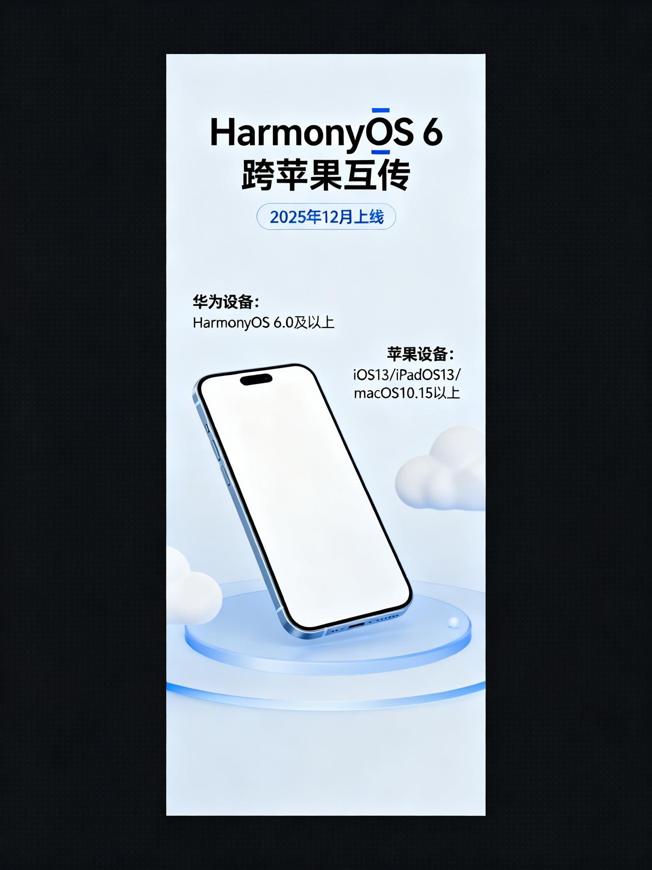 华为要挖苹果墙角？HarmonyOS 6 即将实现与 iPhone 跨系统互传