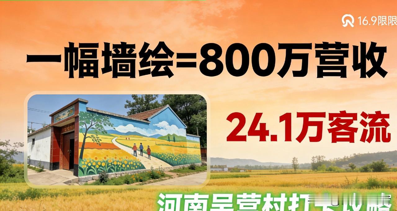 太牛了！一幅墙绘带火河南小村，元旦3天营收狂揽800万
 
河南商丘吴营村彻底出