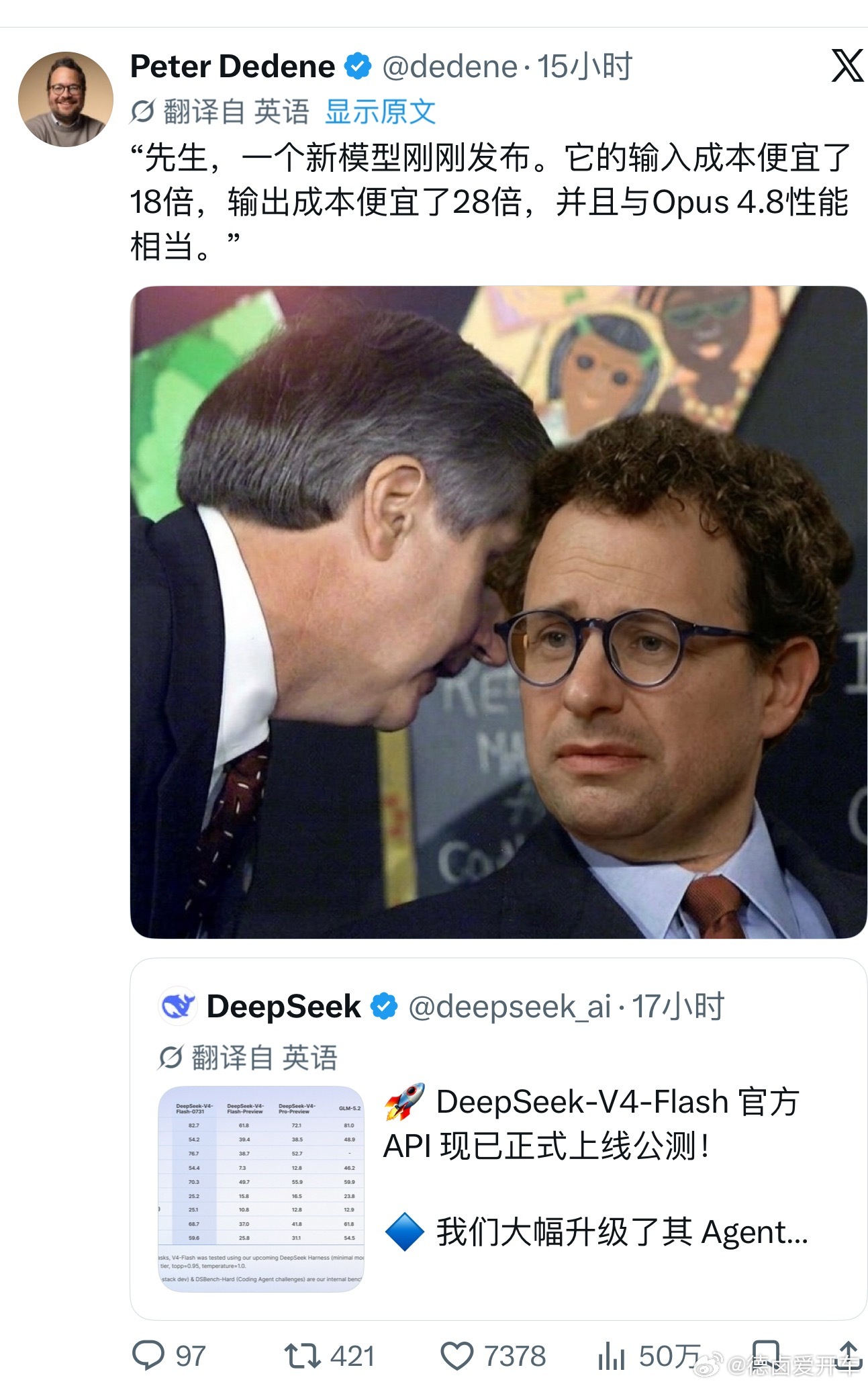 DeepSeek v4 Flash 上线公测。老外玩梗也是一套套的。 