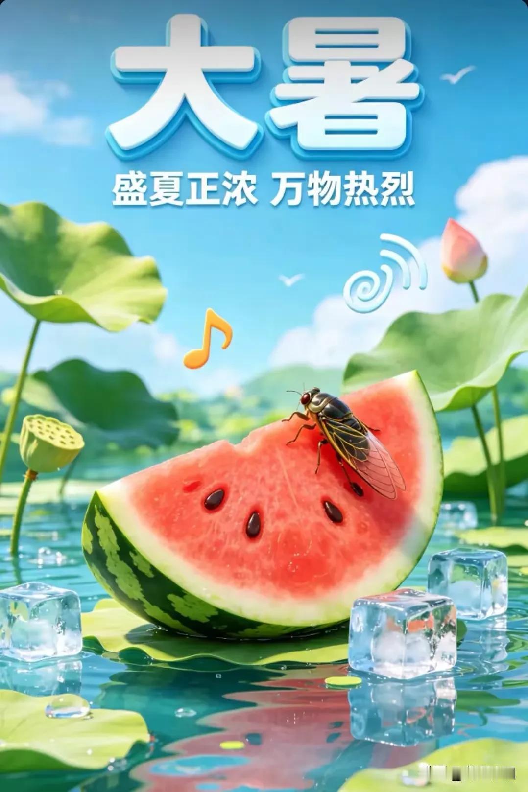 《七言诗·大暑》

大暑时节暑气绵，
半生烟火半生闲。
炎炎酷夏清风伴，
碌碌尘