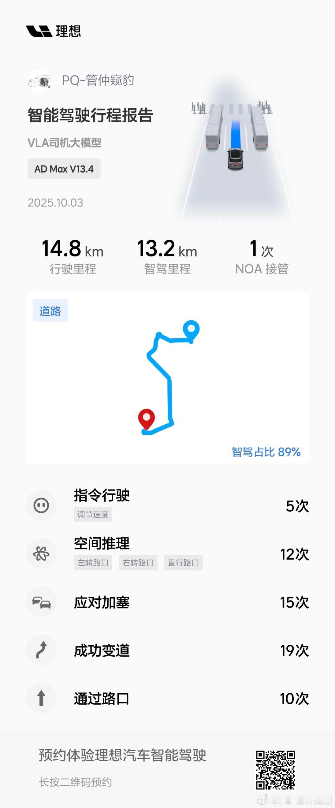 理想vla 这个表现如何？一次接管还是因为快速路上，车道变窄，有车强行加塞，我看