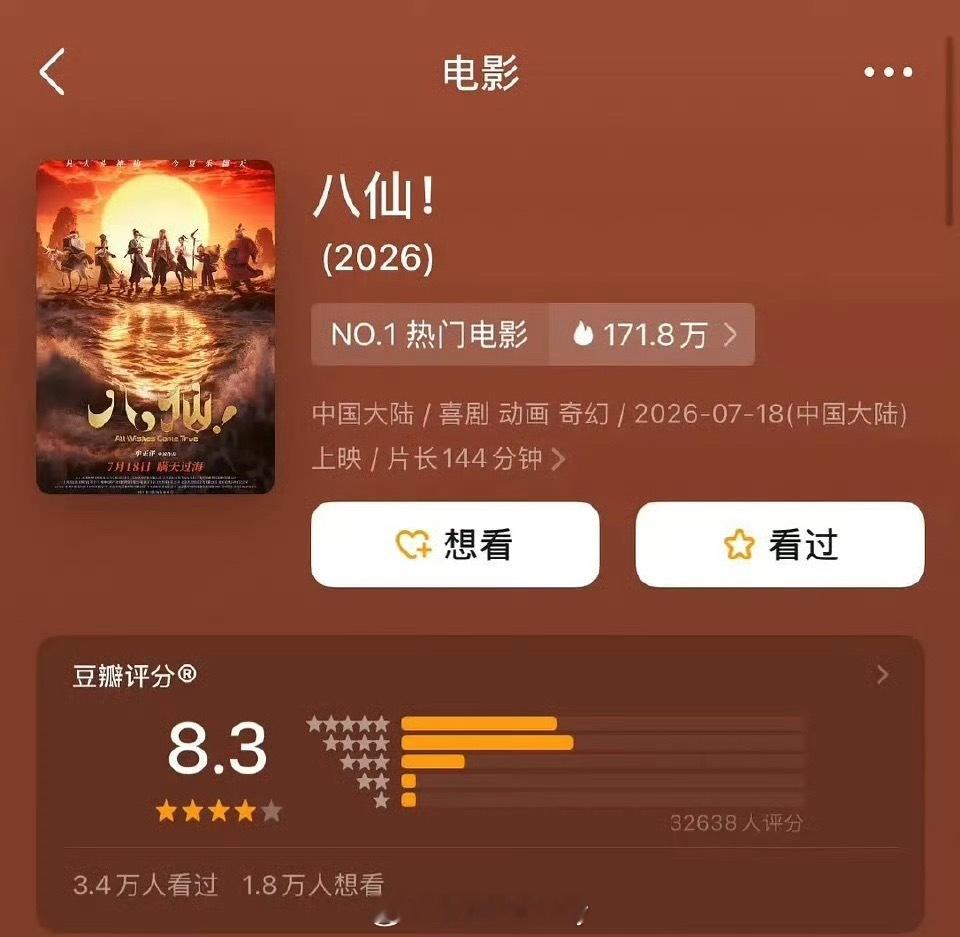 八仙豆瓣开分8.3，暑假档的口碑作来了 