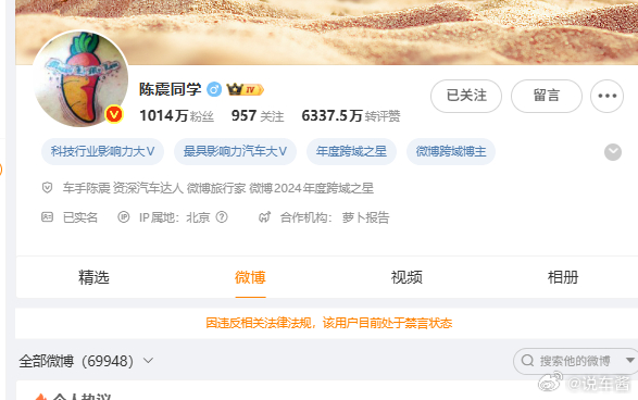 陈震大号的禁言提示也加上去了 陈震偷税案陈震偷税追缴并罚共计247.48万元